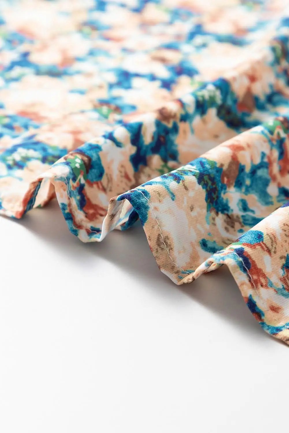Accessories Love Salve Floral mock neck blouse - sky blue