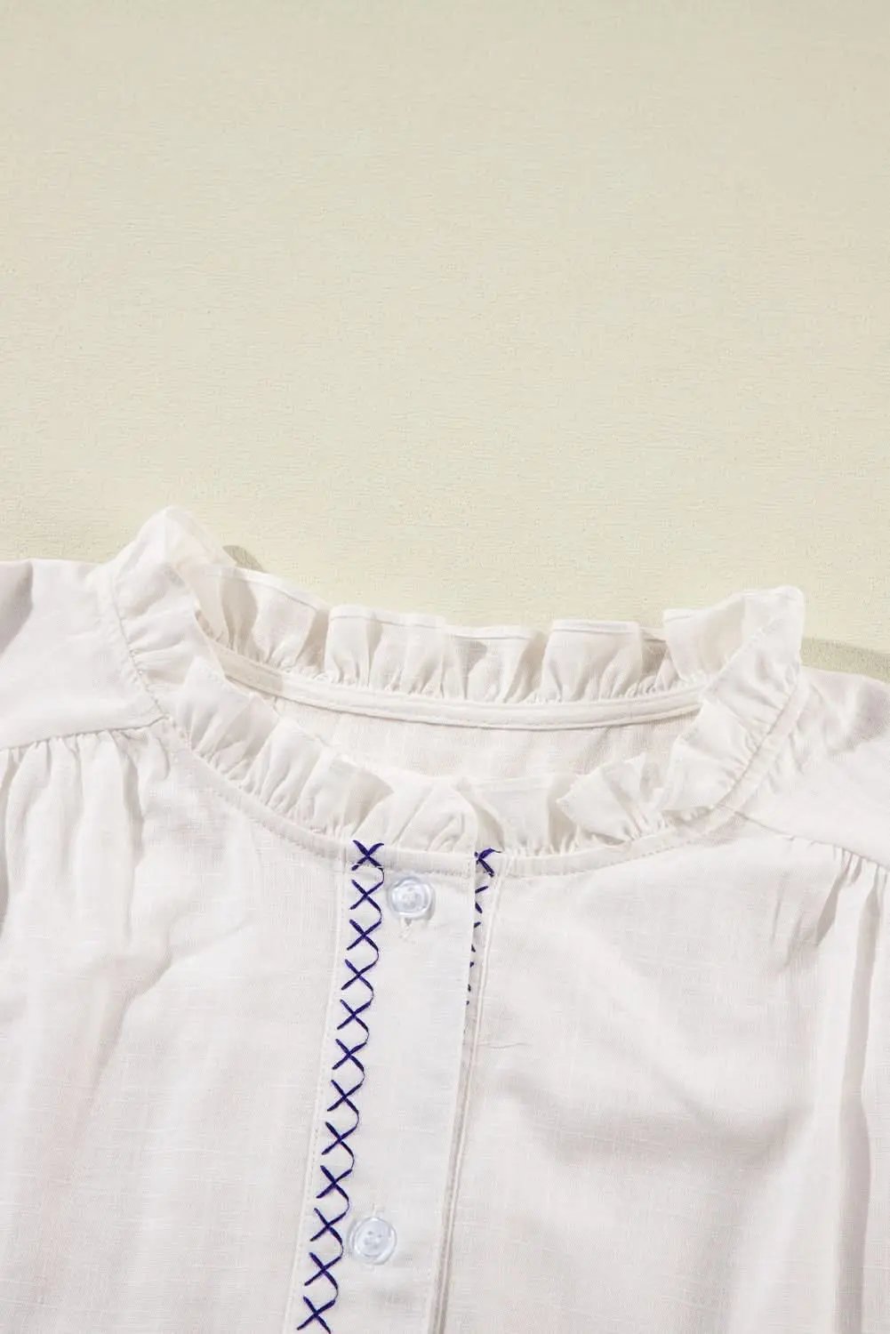 Clothing & Apparel Love Salve Embroidered white floral shirt