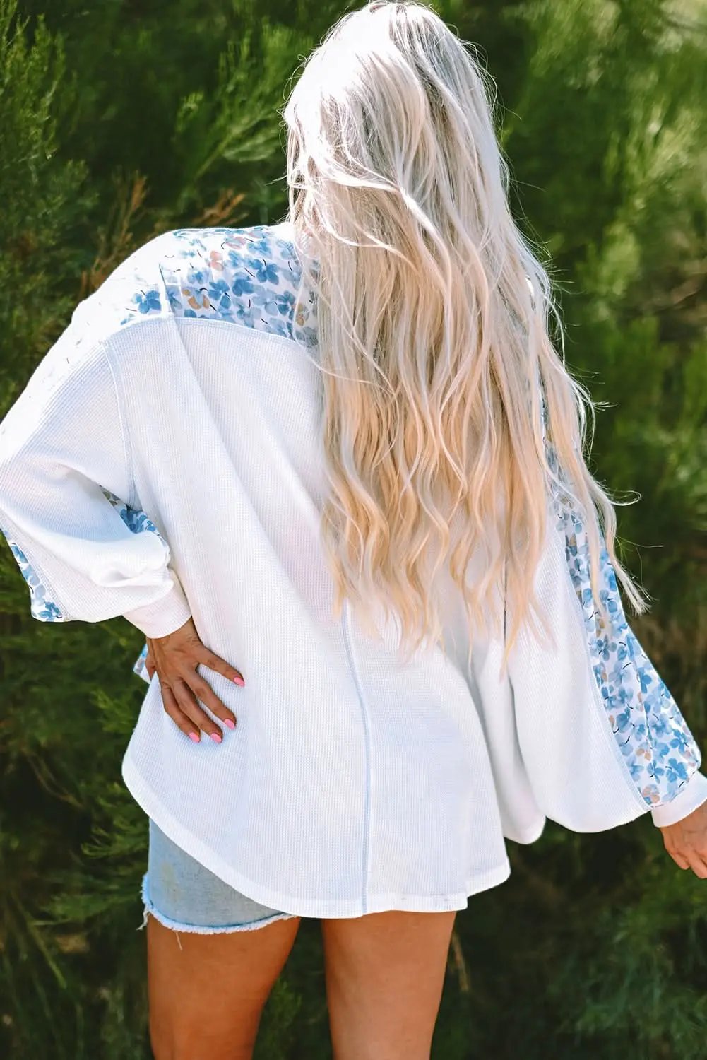 Sweaters Love Salve Floral Batwing Blouse Daily Wear Women's Top: Chic, Lightweight
