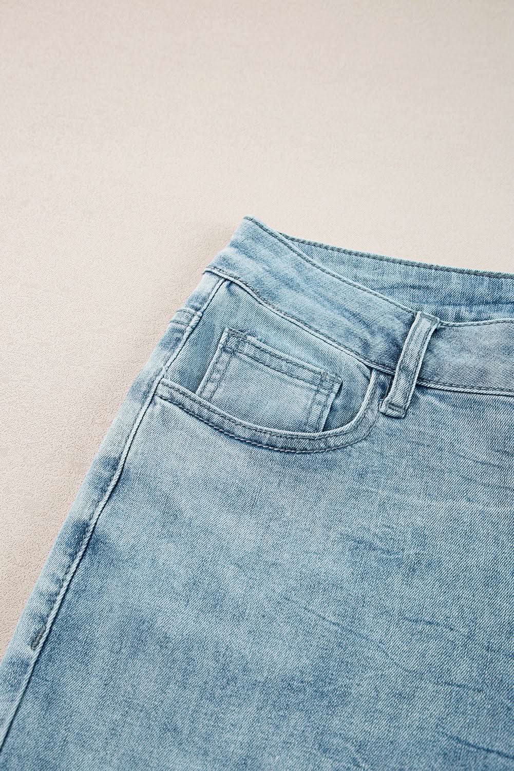 Bottoms/Jeans Love Salve Dusk Blue Denim Women's High-Rise Jeans: Edgy & Trendy Wide-Leg Style