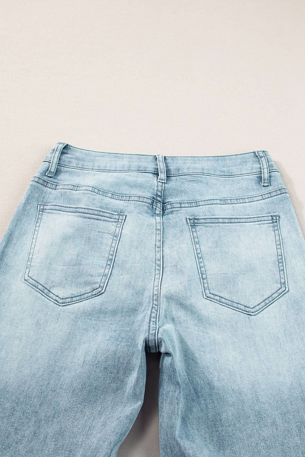 Bottoms/Jeans Love Salve Dusk Blue Denim Women's High-Rise Jeans: Edgy & Trendy Wide-Leg Style