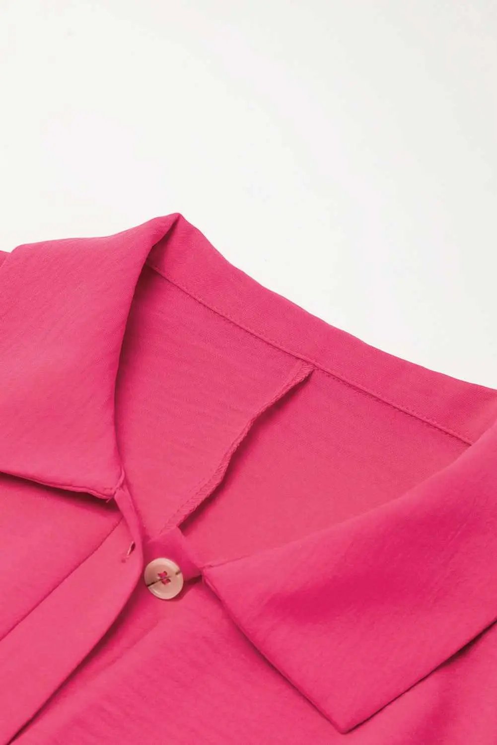 Shoes Love Salve Bright Pink Half Button Collared Loose Romper