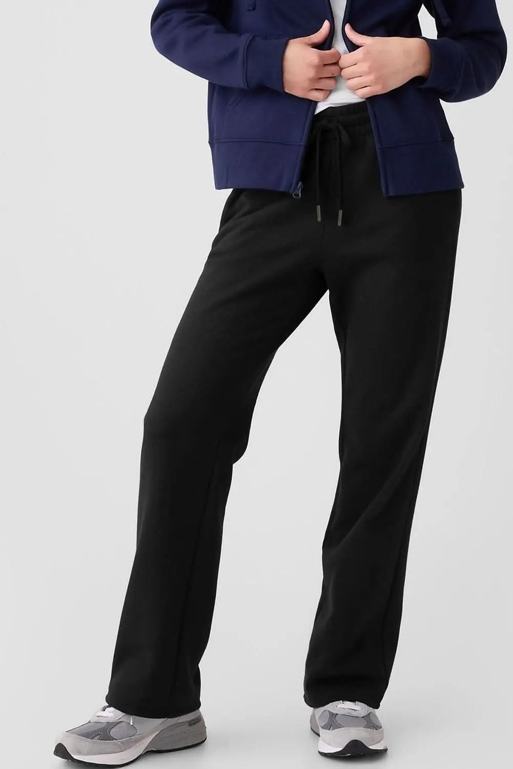 Love Salve Black Fleece Pants Women's Daily Wear Casual Trousers Comfy & Warm