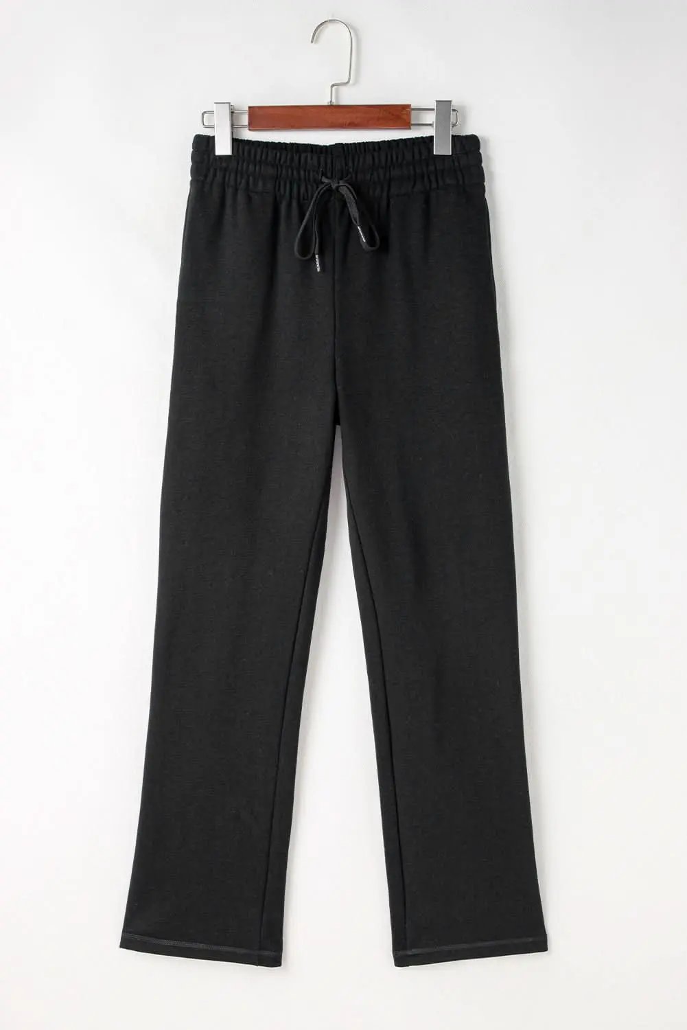 Love Salve Black Fleece Pants Women's Daily Wear Casual Trousers Comfy & Warm