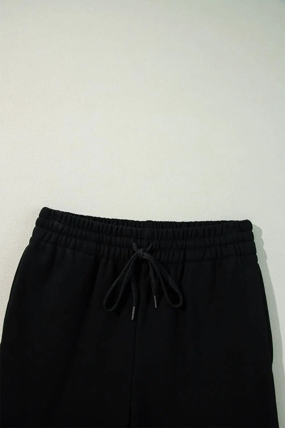 Love Salve Black Fleece Pants Women's Daily Wear Casual Trousers Comfy & Warm