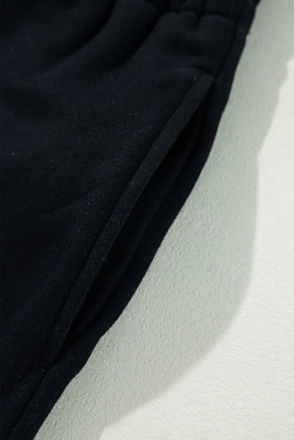 Love Salve Black Fleece Pants Women's Daily Wear Casual Trousers Comfy & Warm