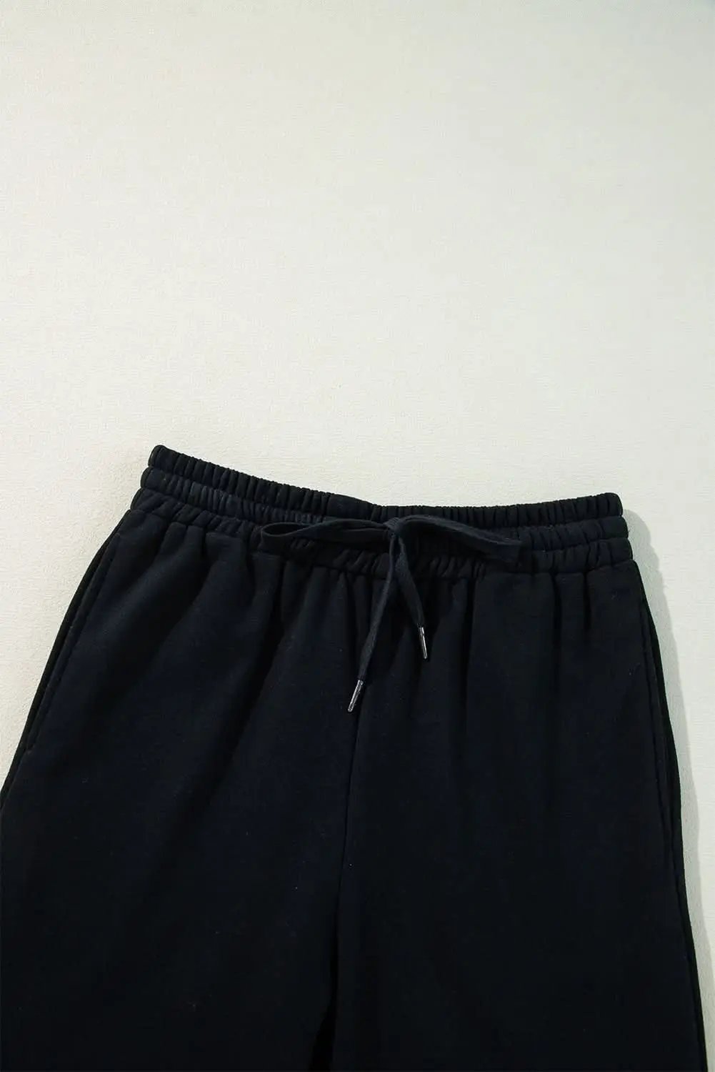Love Salve Black Fleece Pants Women's Daily Wear Casual Trousers Comfy & Warm