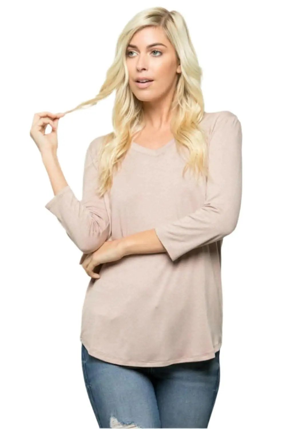 T-Shirts Love Salve Red V-Neck Tee Women's Casual Top Soft, Comfortable