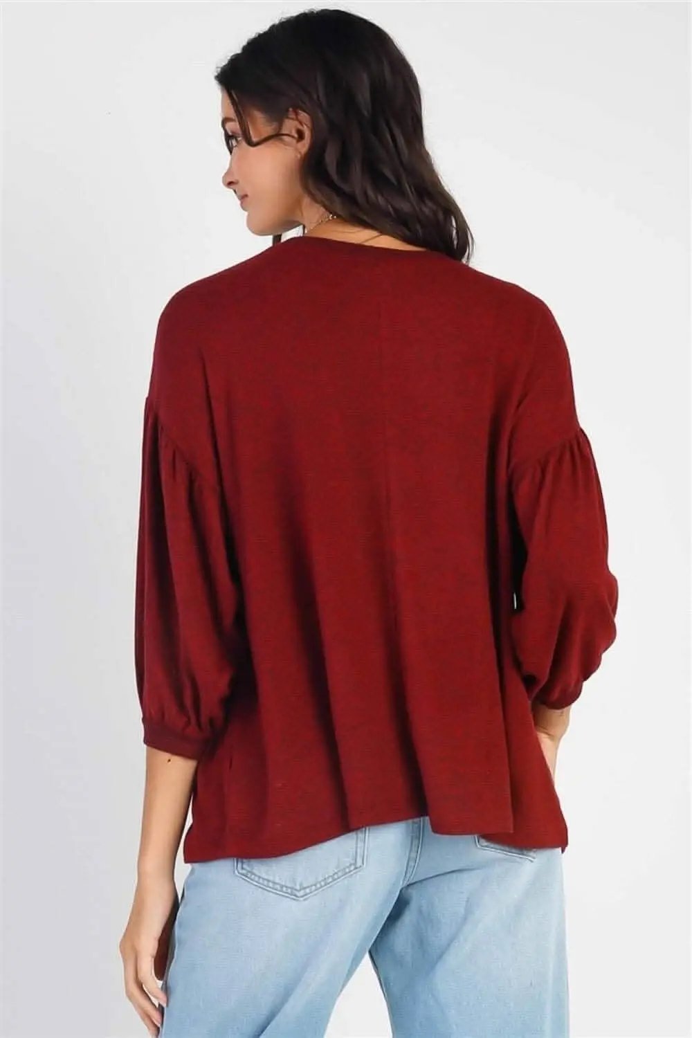 T-Shirts Love Salve Drop Shoulder Top Women's Casual Puff Sleeve Blouse Soft, Comfy