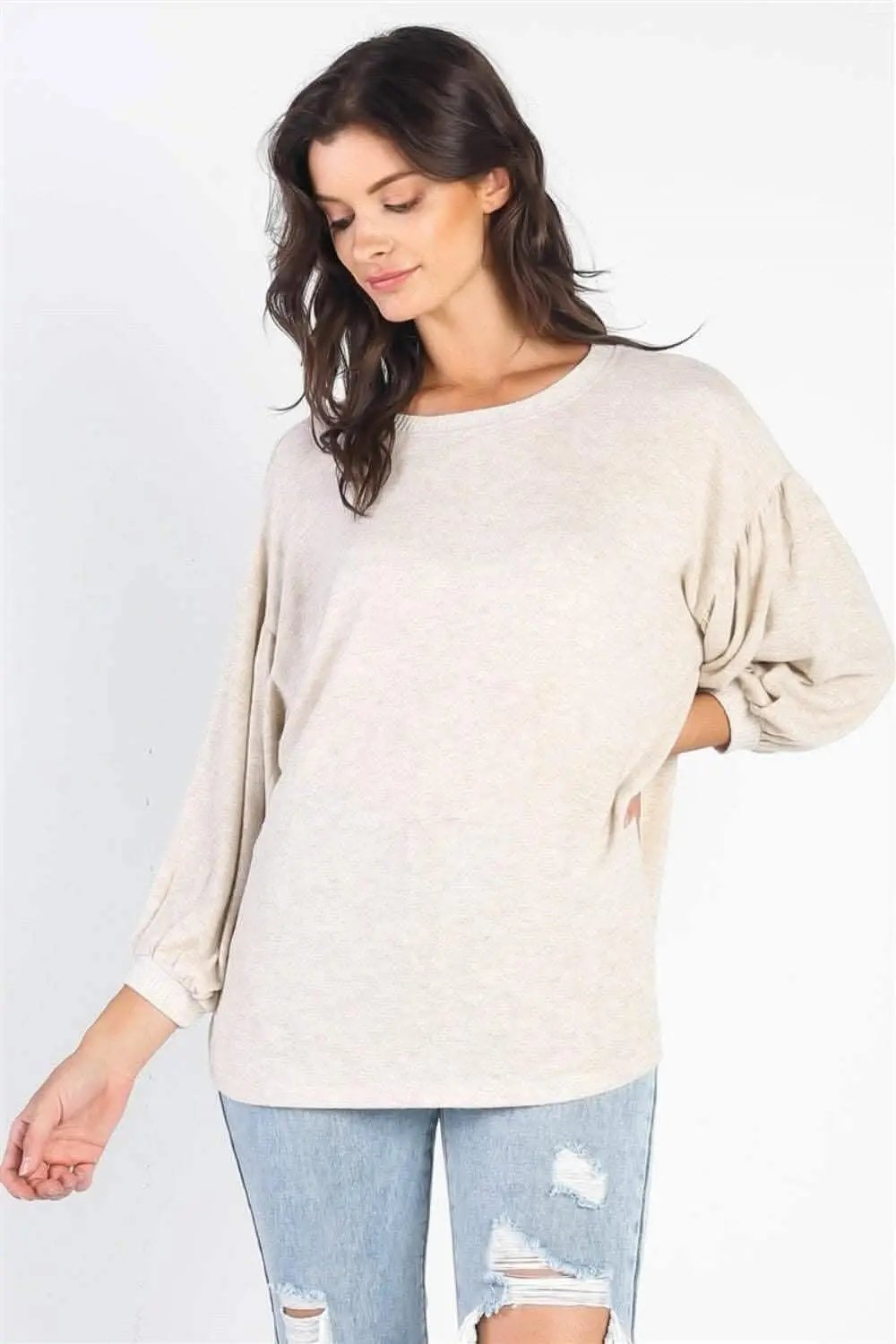 T-Shirts Love Salve Drop Shoulder Top Women's Casual Puff Sleeve Blouse Soft, Comfy
