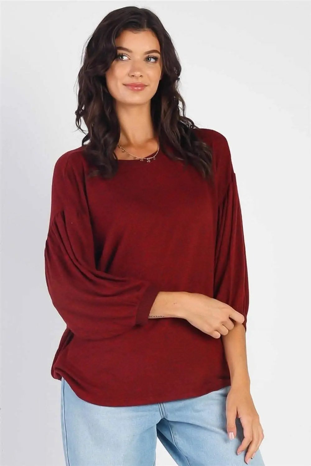 Accessories Love Salve Oatmeal Top Women's Casual Puff Sleeve Blouse Cute & Comfy