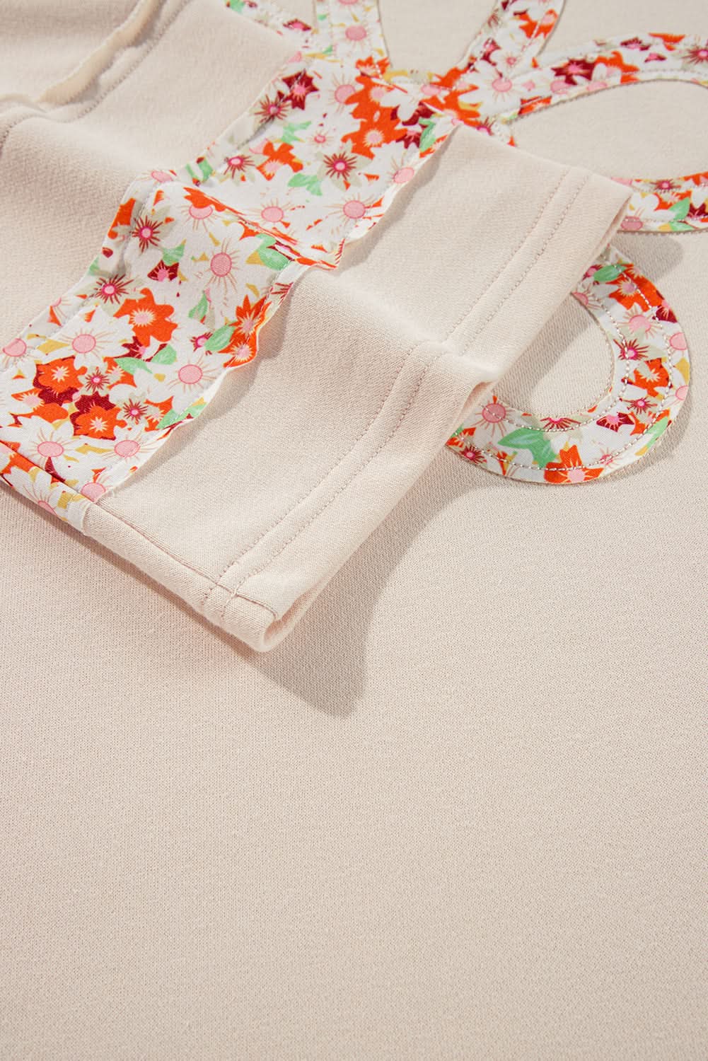 Accessories Love Salve Beige Floral Wide Sleeve Top - Graphic/Graphic
