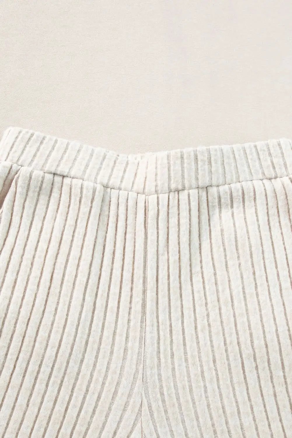 Pants Love Salve Khaki Ribbed Knit Set Women's Loungewear Set Comfy & Casual