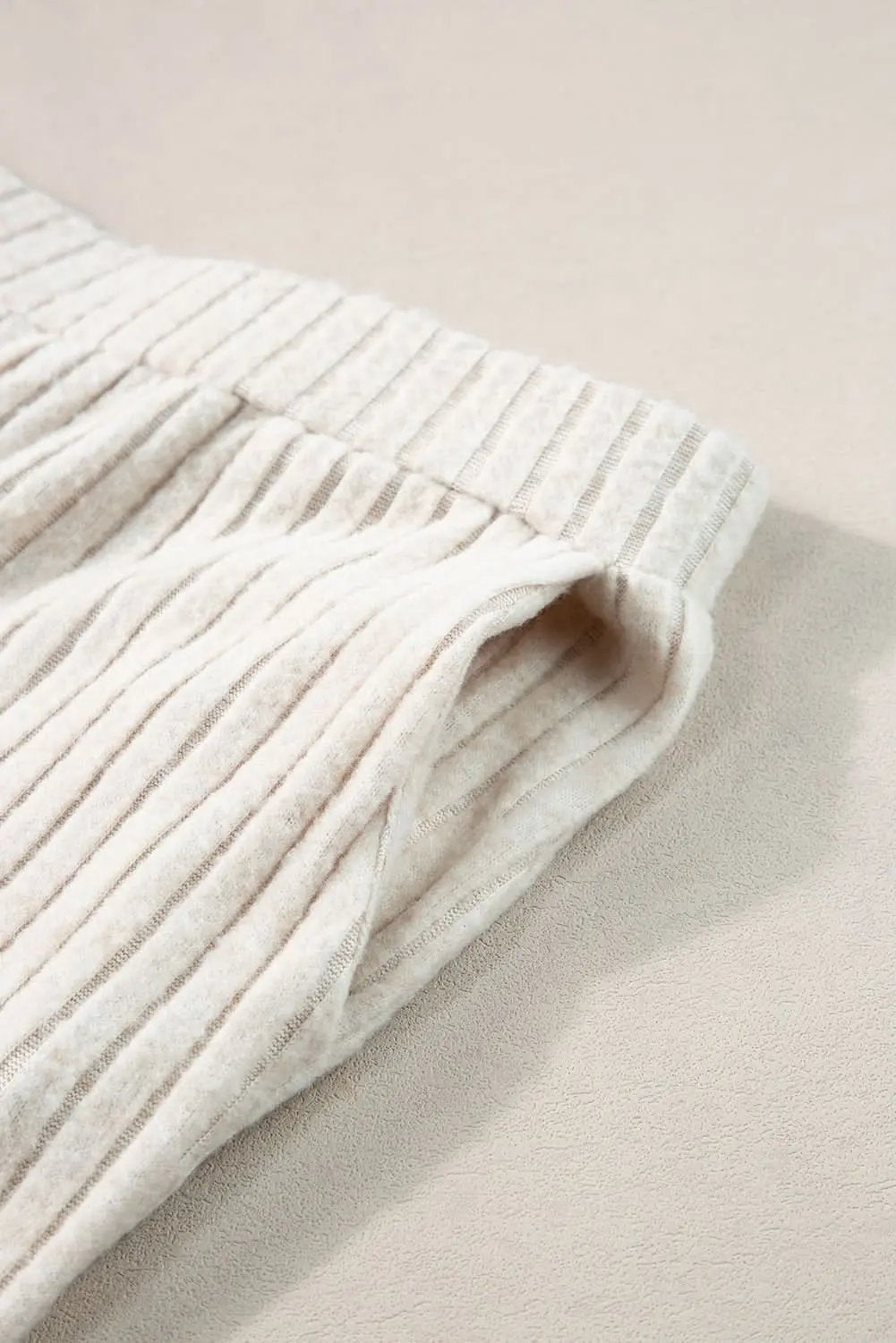 Pants Love Salve Khaki Ribbed Knit Set Women's Loungewear Set Comfy & Casual