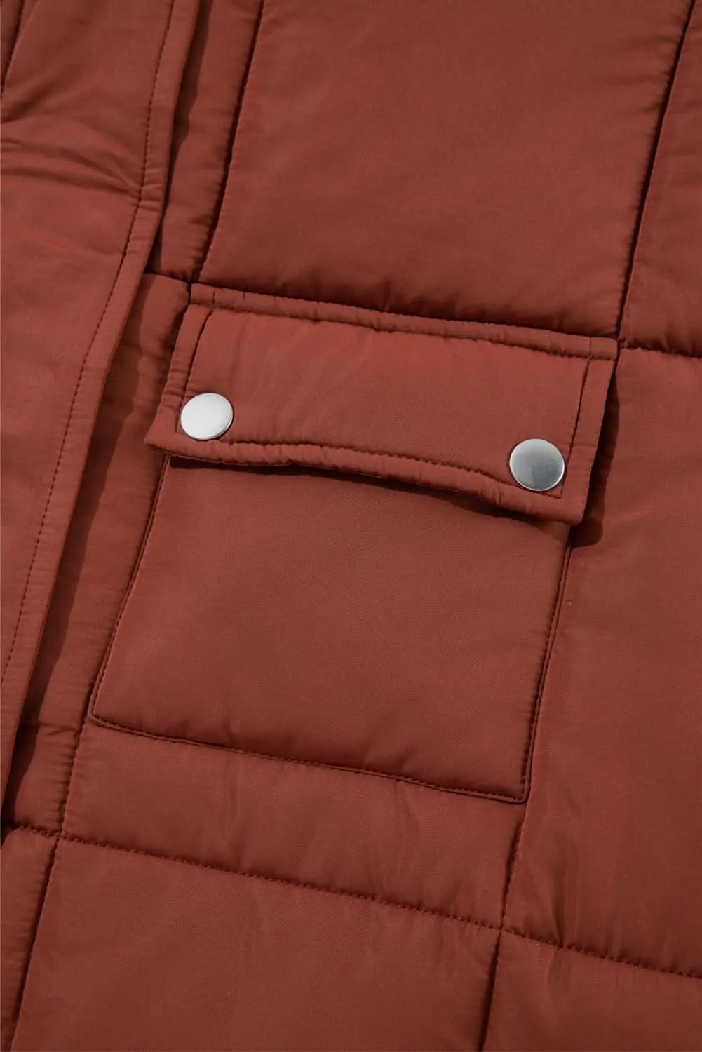 Jackets Love Salve Cozy coffee quilted puffer coat
