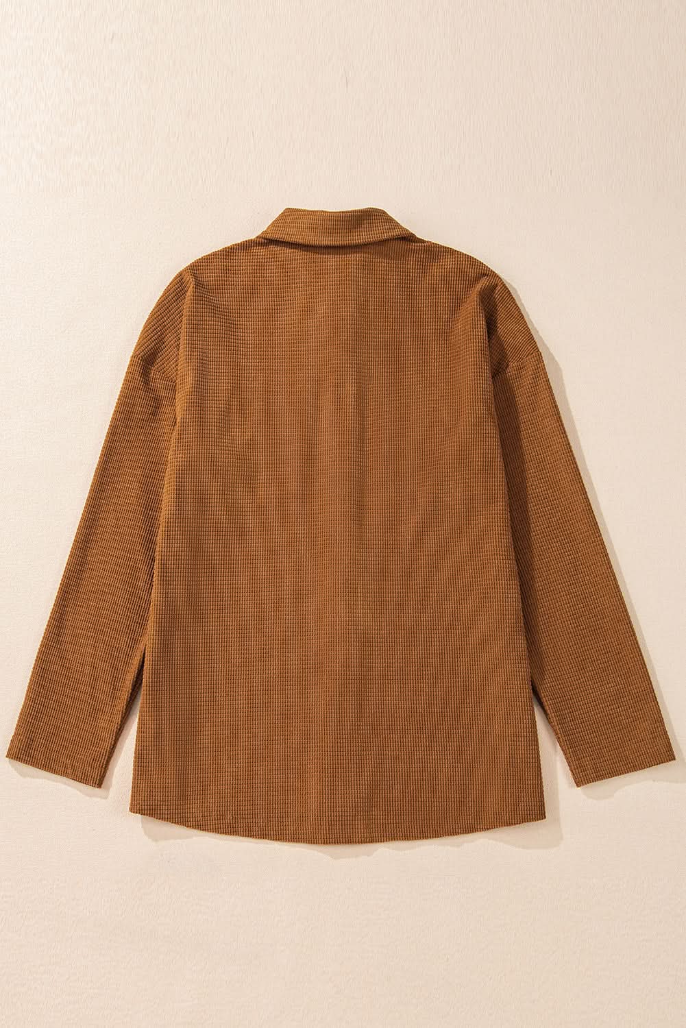 Shorts Love Salve Brown textured shacket with pockets