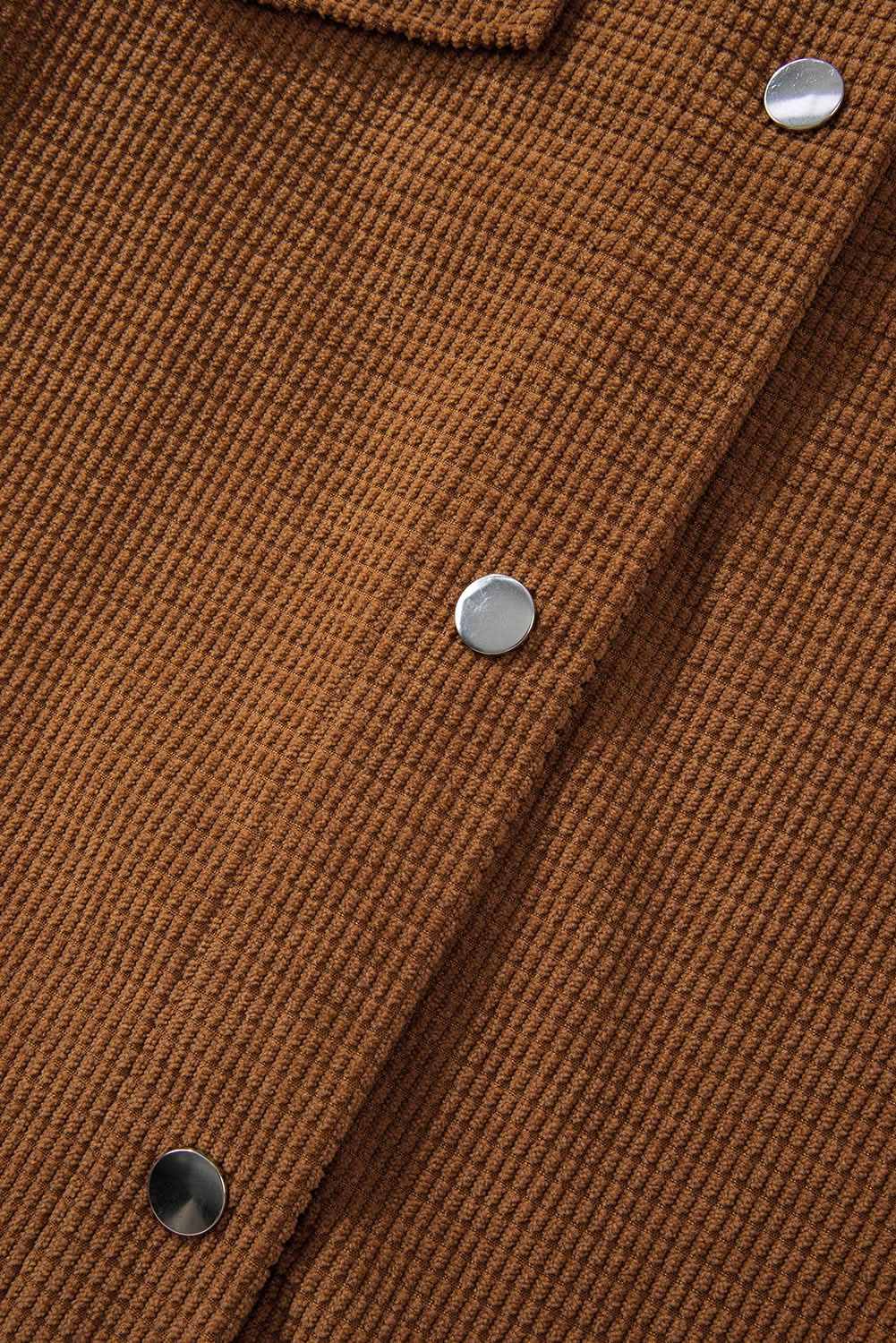 Shorts Love Salve Brown textured shacket with pockets
