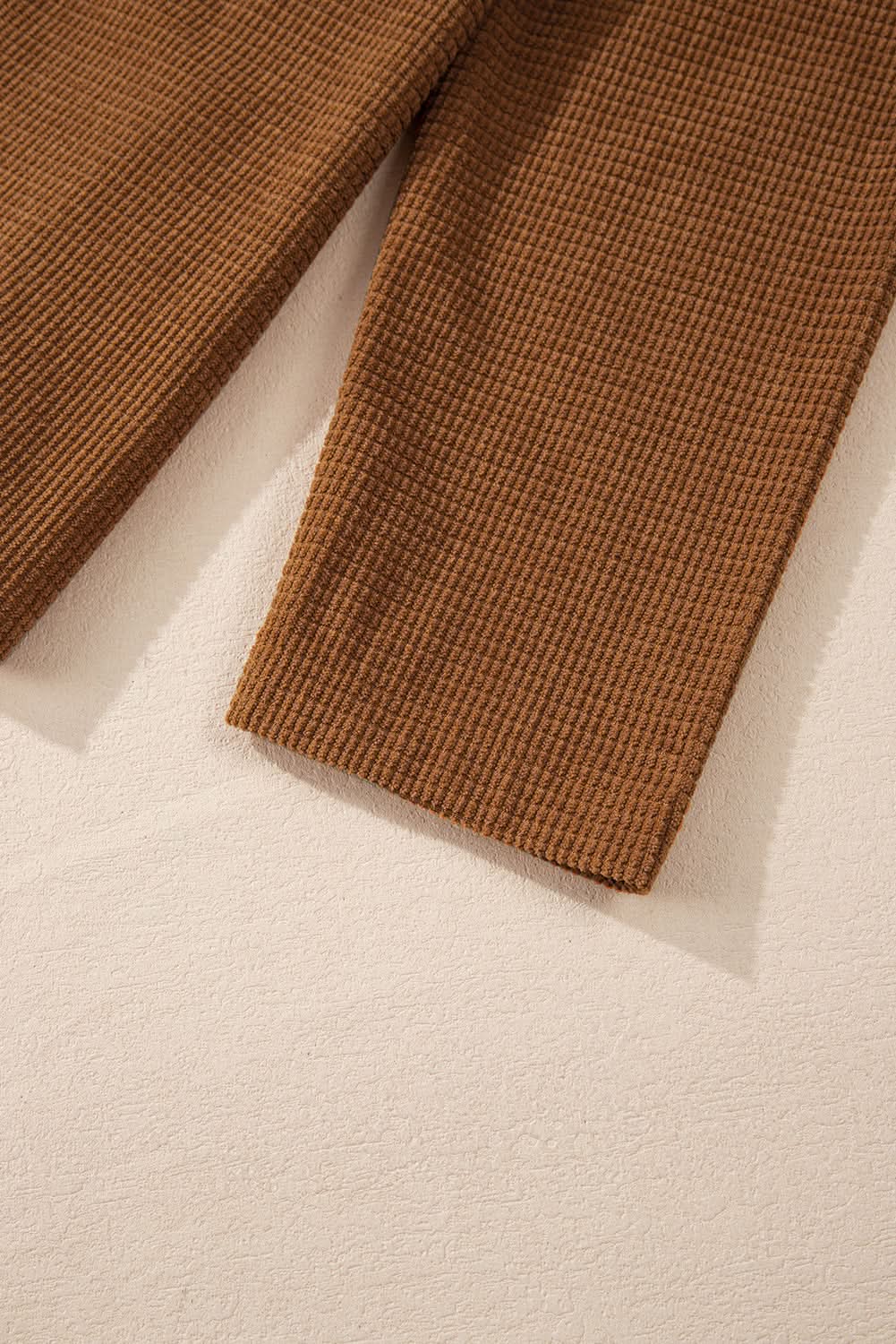 Shorts Love Salve Brown textured shacket with pockets