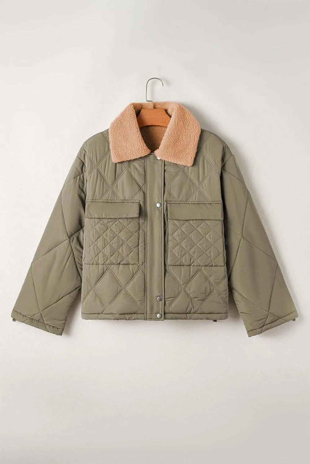 Jackets Love Salve Green Puffer Jacket Women's Winter Wear Warm & Cozy Casual Coat