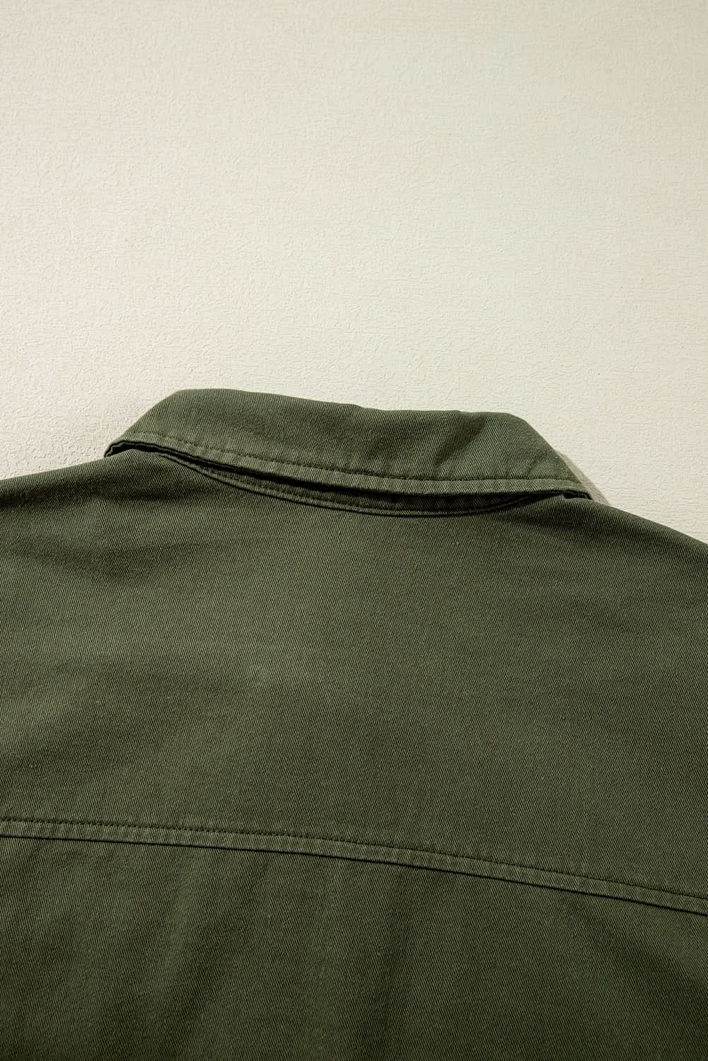 Jackets Love Salve Moss green collared jacket for women