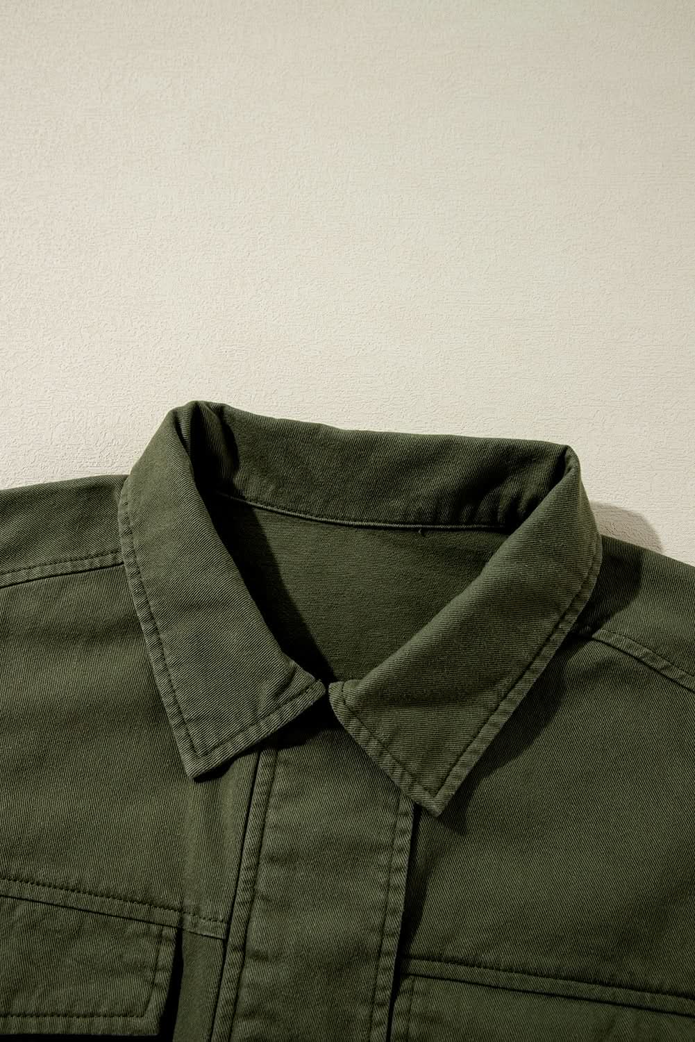 Jackets Love Salve Moss green collared jacket for women