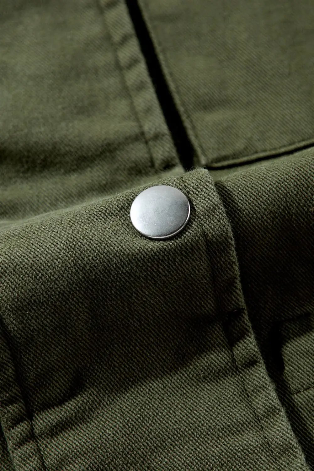 Jackets Love Salve Moss green collared jacket for women