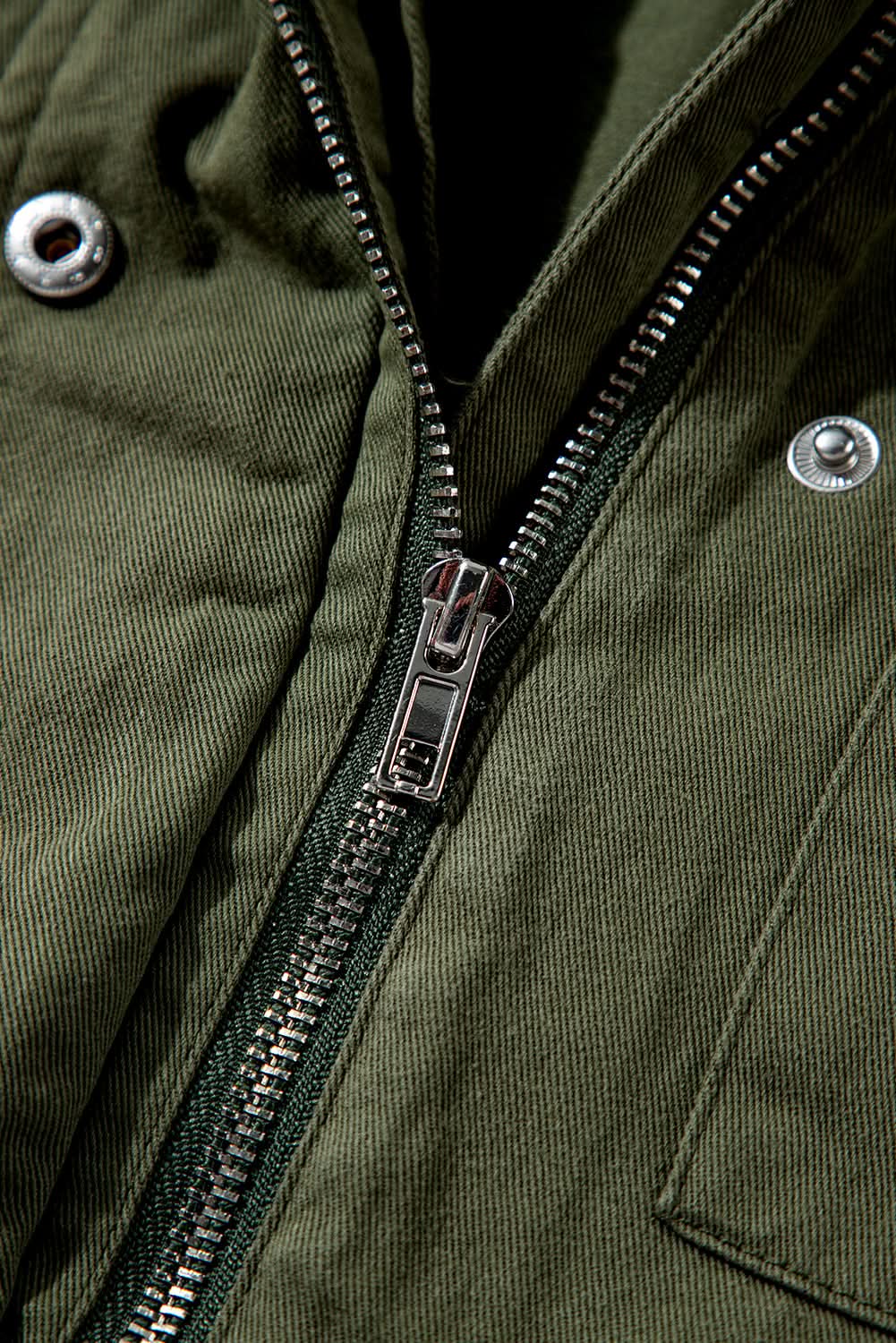 Jackets Love Salve Moss green collared jacket for women