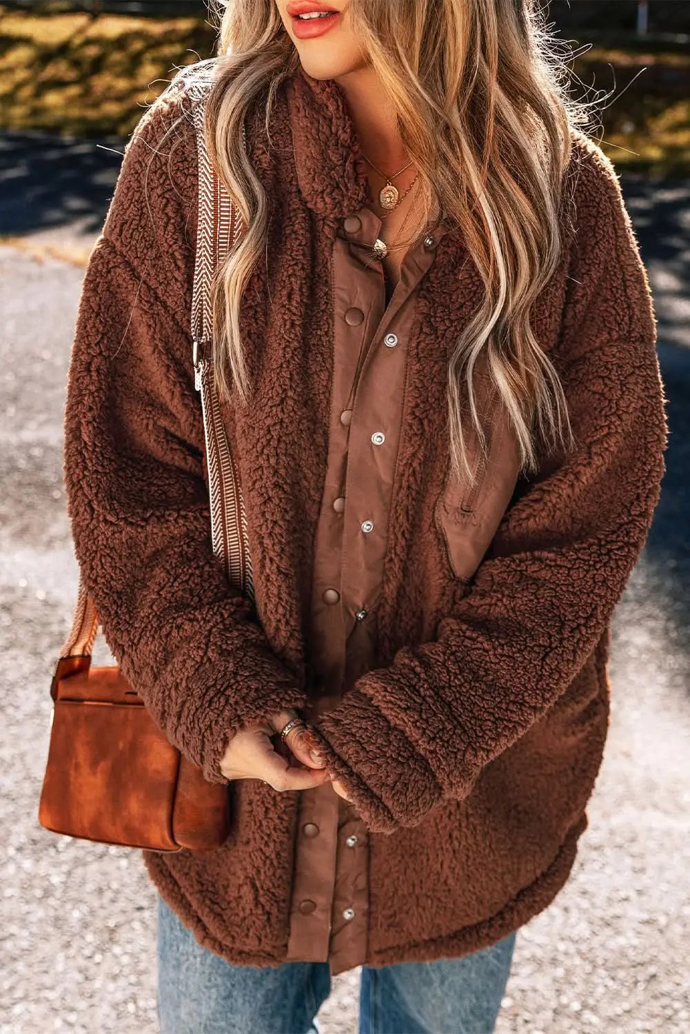 Jackets Love Salve Cozy red teddy bear jacket