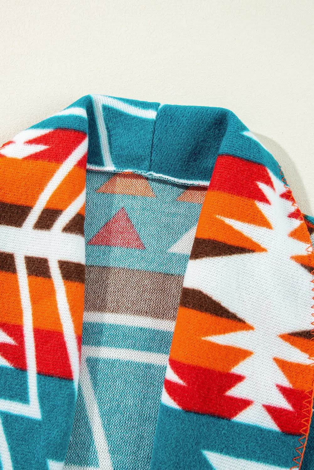 Jackets Love Salve Sky blue aztec bell sleeve jacket
