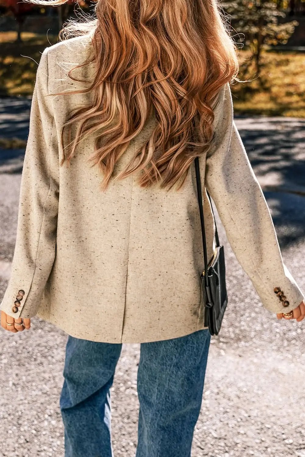 Jackets Love Salve Chic oatmeal suit jacket for women