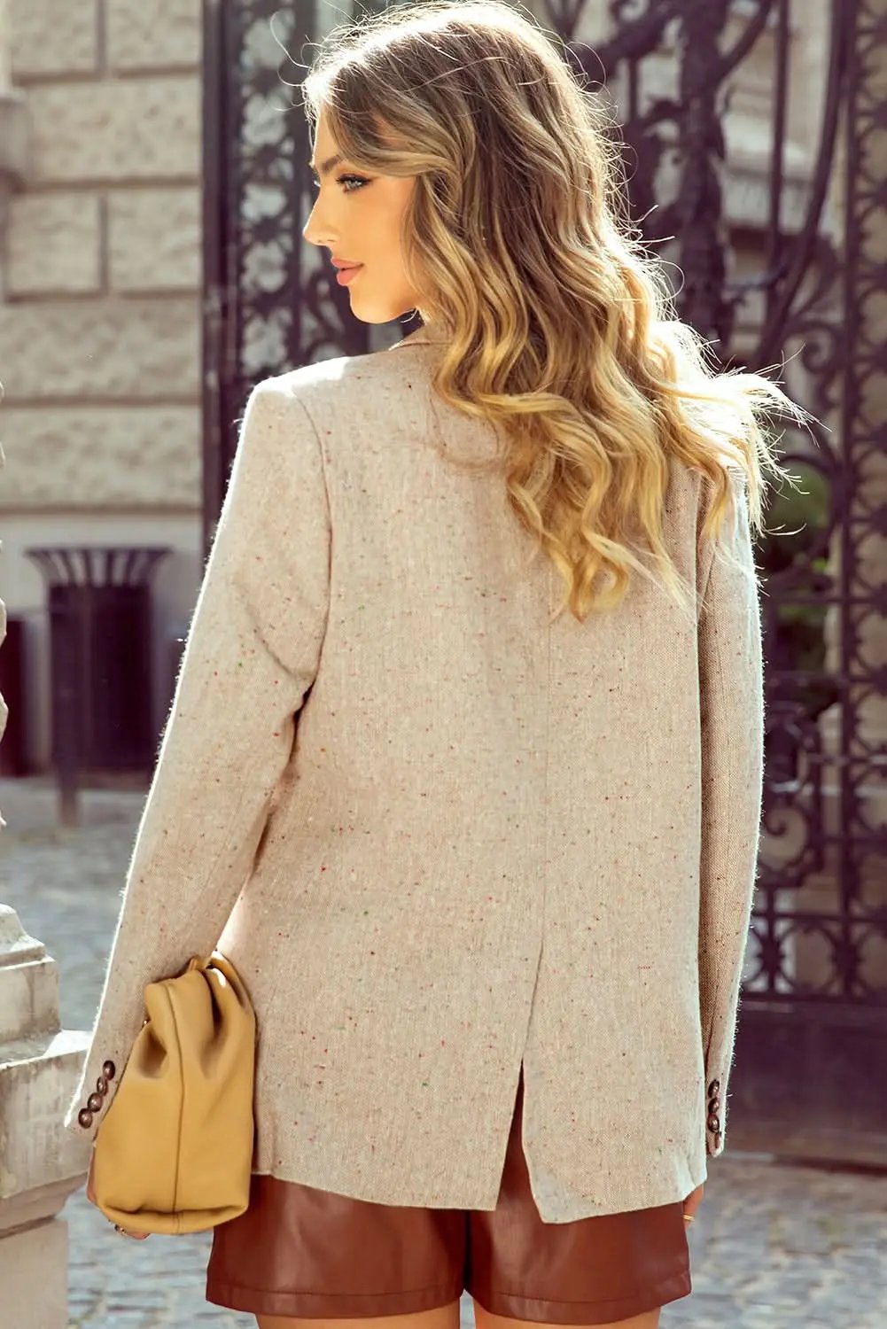 Jackets Love Salve Chic oatmeal suit jacket for women