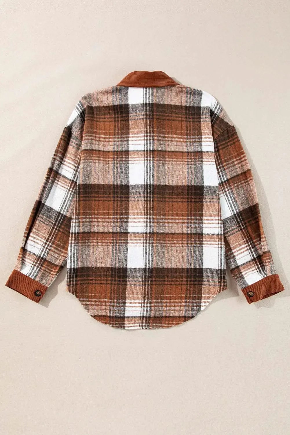 Outerwear/Plaid Shackets Love Salve Cinnamon plaid corduroy shacket