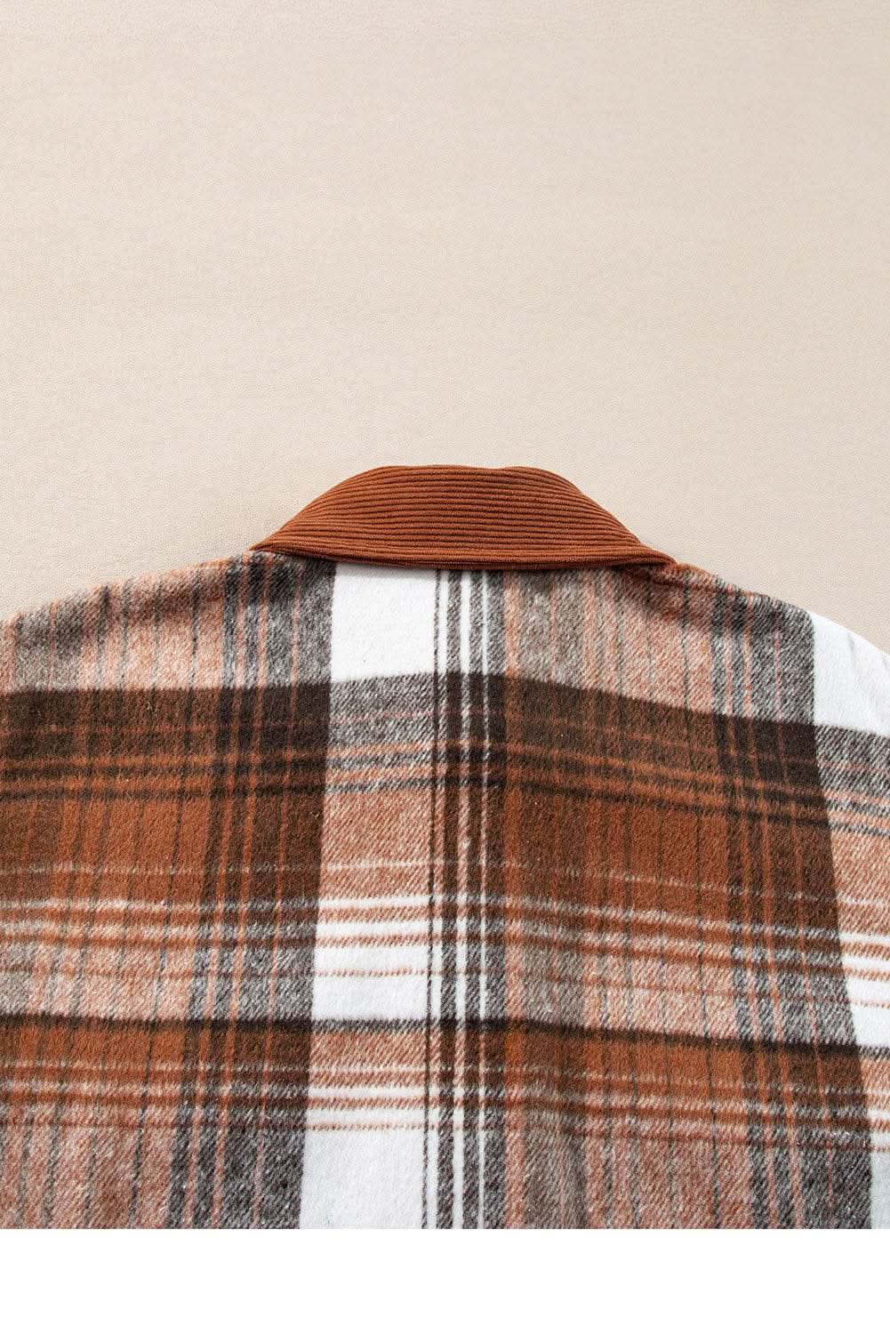 Outerwear/Plaid Shackets Love Salve Cinnamon plaid corduroy shacket