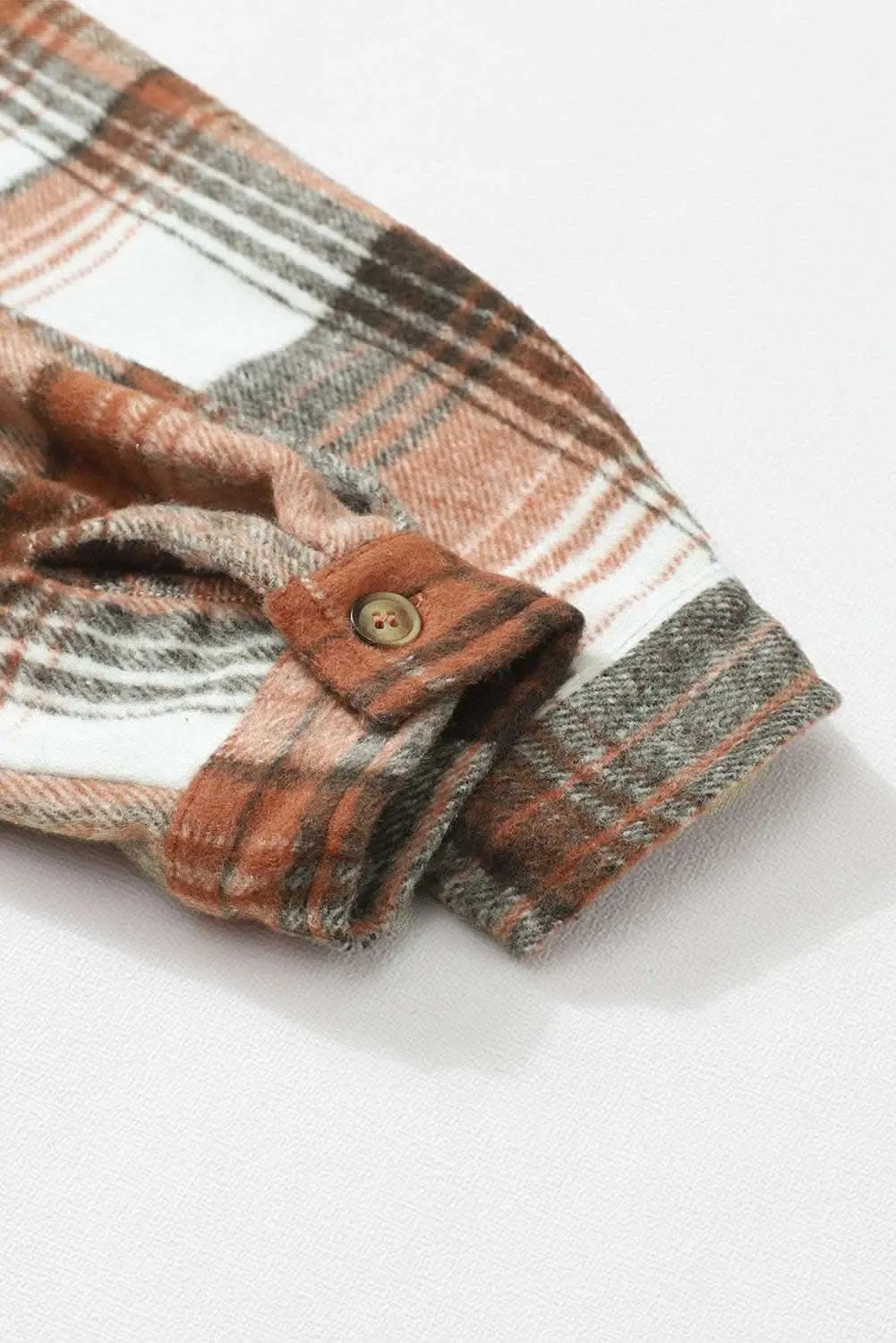 Accessories Love Salve Brown Plaid Flap Pockets Shacket