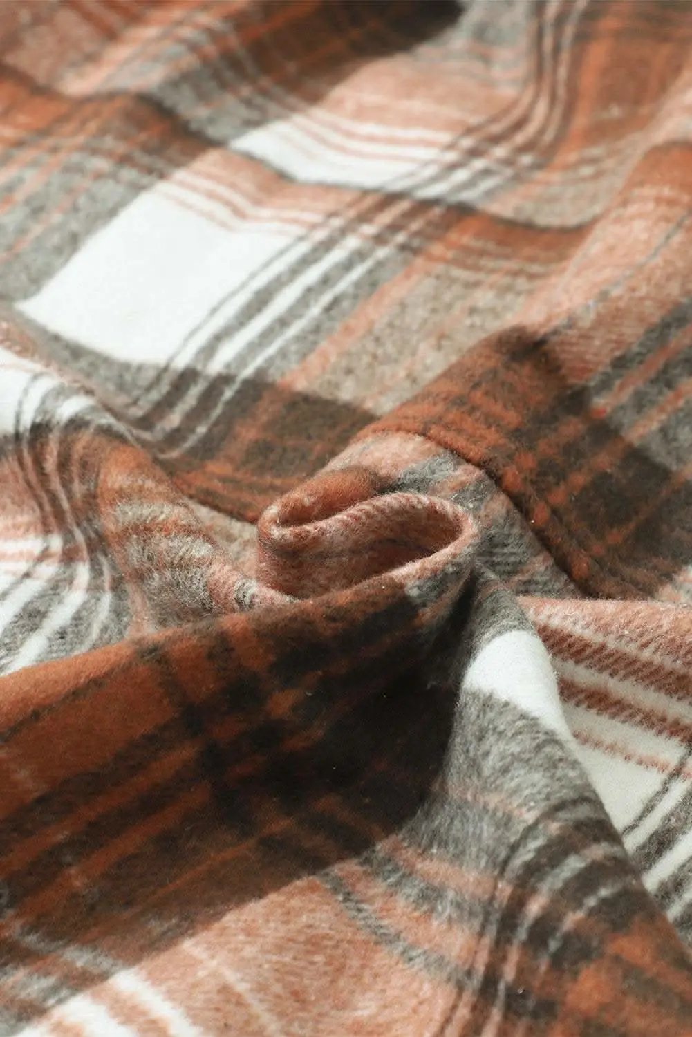 Accessories Love Salve Brown Plaid Flap Pockets Shacket
