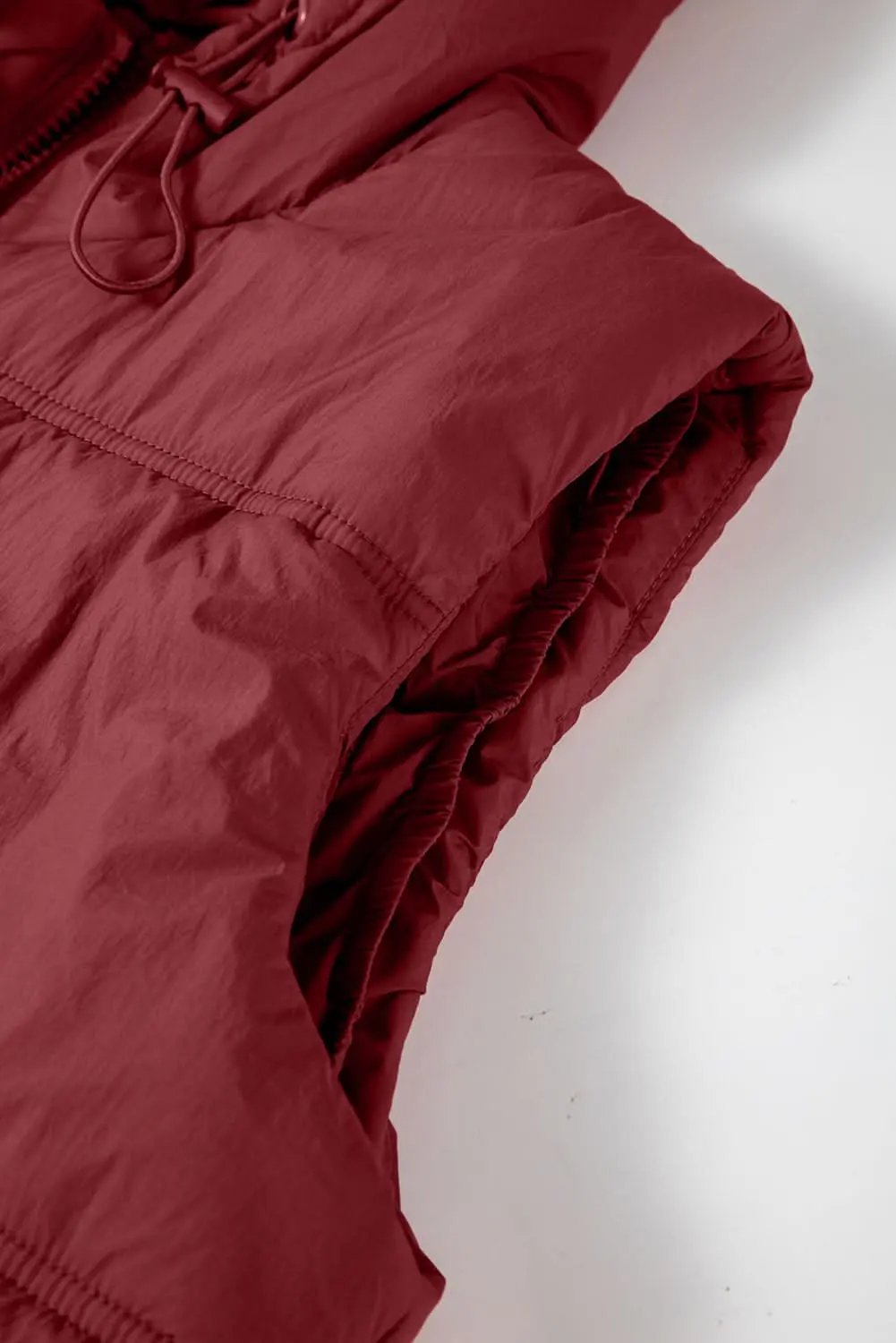 Outerwear/Vests Love Salve Clay hooded puffer vest with pockets