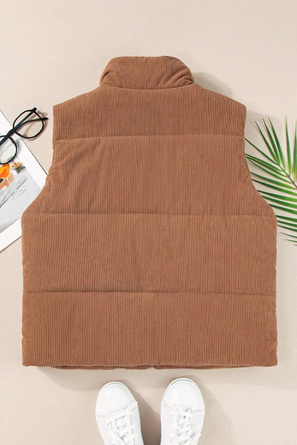 Outerwear/Vests Love Salve Cozy coffee corduroy vest