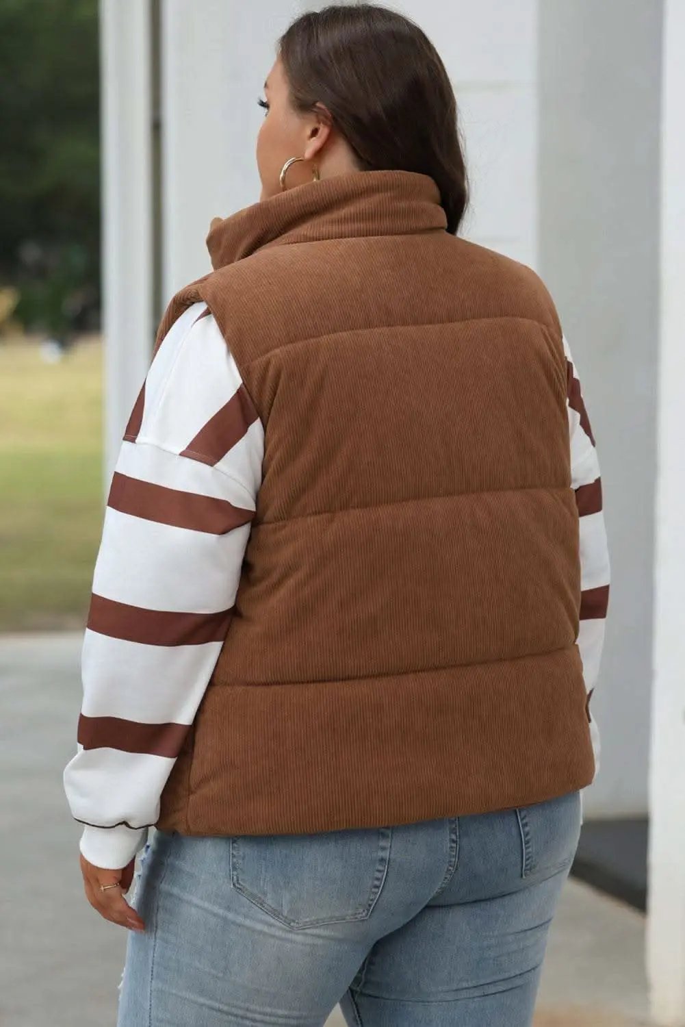 Outerwear/Vests Love Salve Cozy coffee corduroy vest