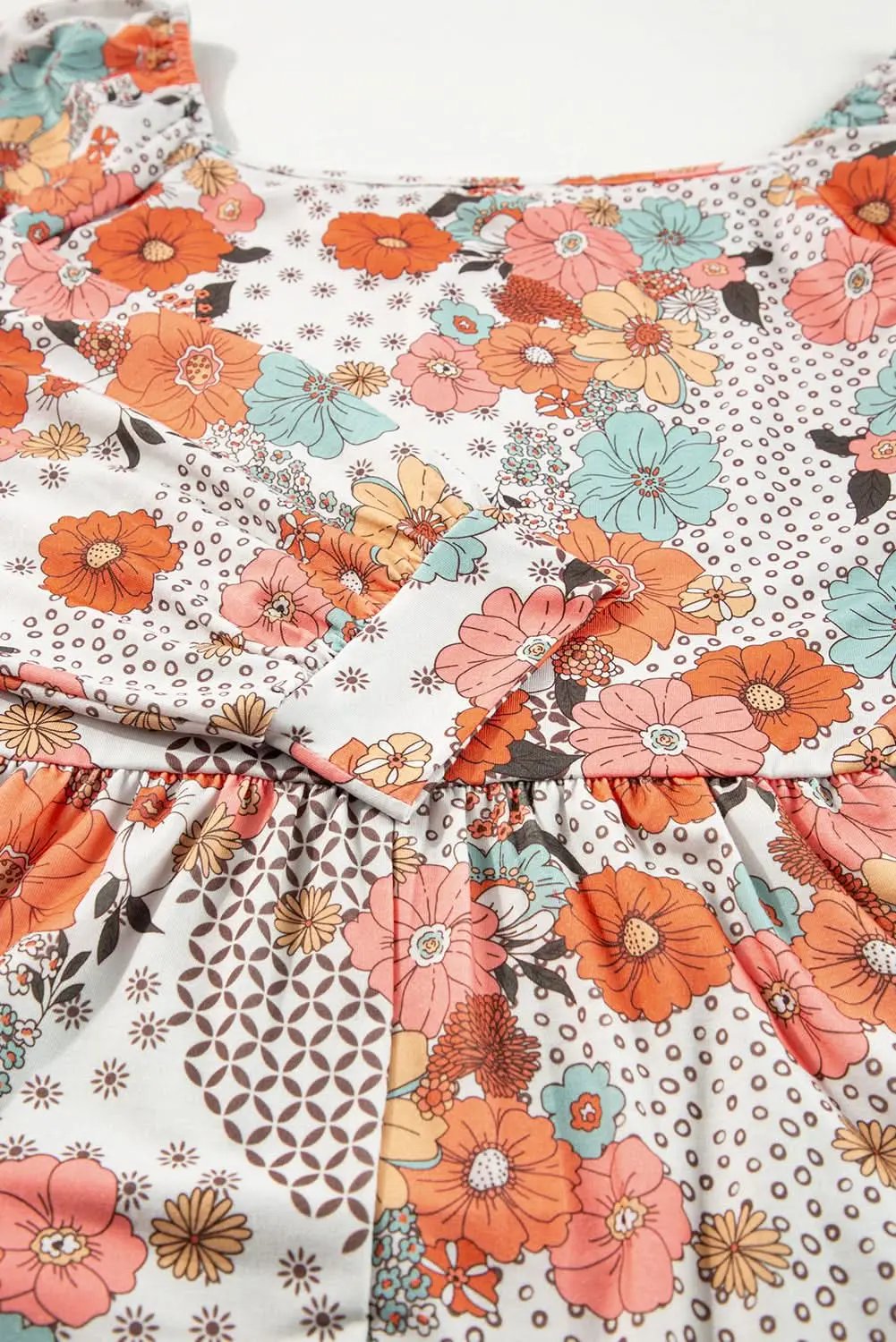 Love Salve Khaki Floral Peplum Blouse — Plus Size Women's Top