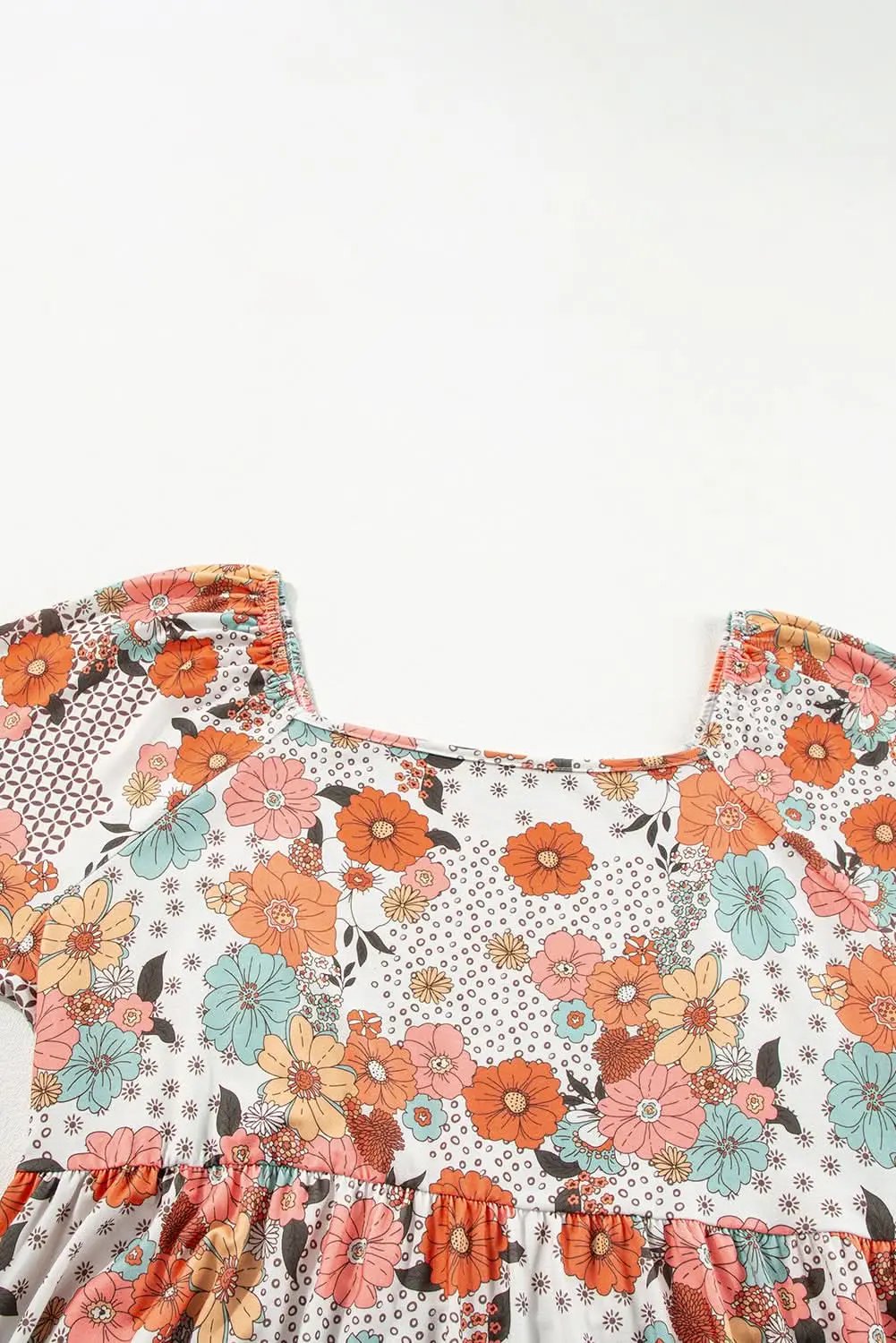 Love Salve Khaki Floral Peplum Blouse — Plus Size Women's Top