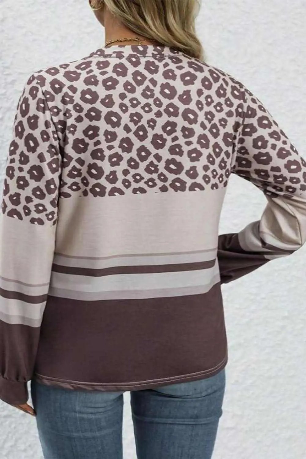 Plus Size Leopard Long Sleeve Top | Love Salve