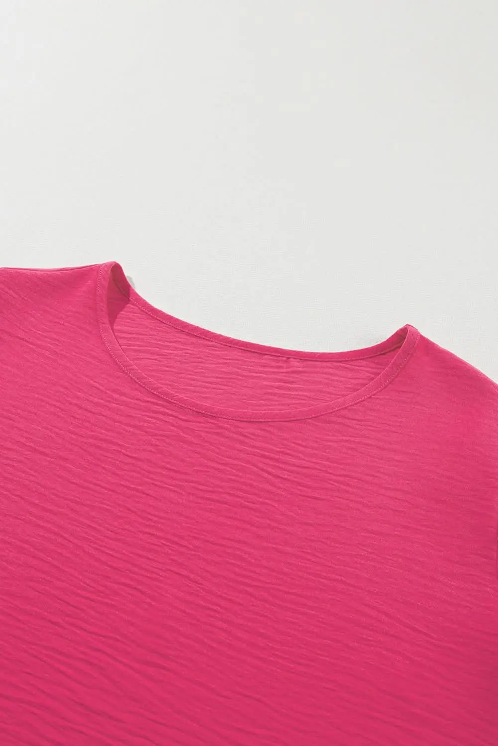 Pants Love Salve Bright Pink Ruffled Short Sleeve Plus Size Top