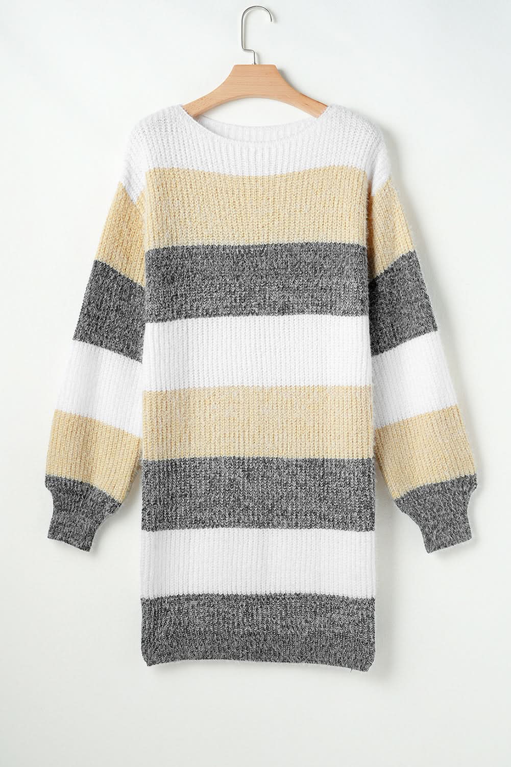 Sweater Dress Colorblock Bubble Sleeve | Love Salve