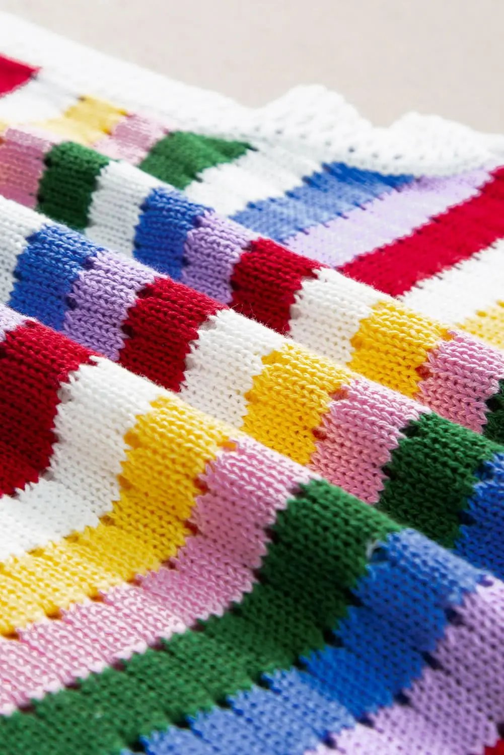 Sweaters Love Salve Vibrant striped knitted vest with eyelet detail