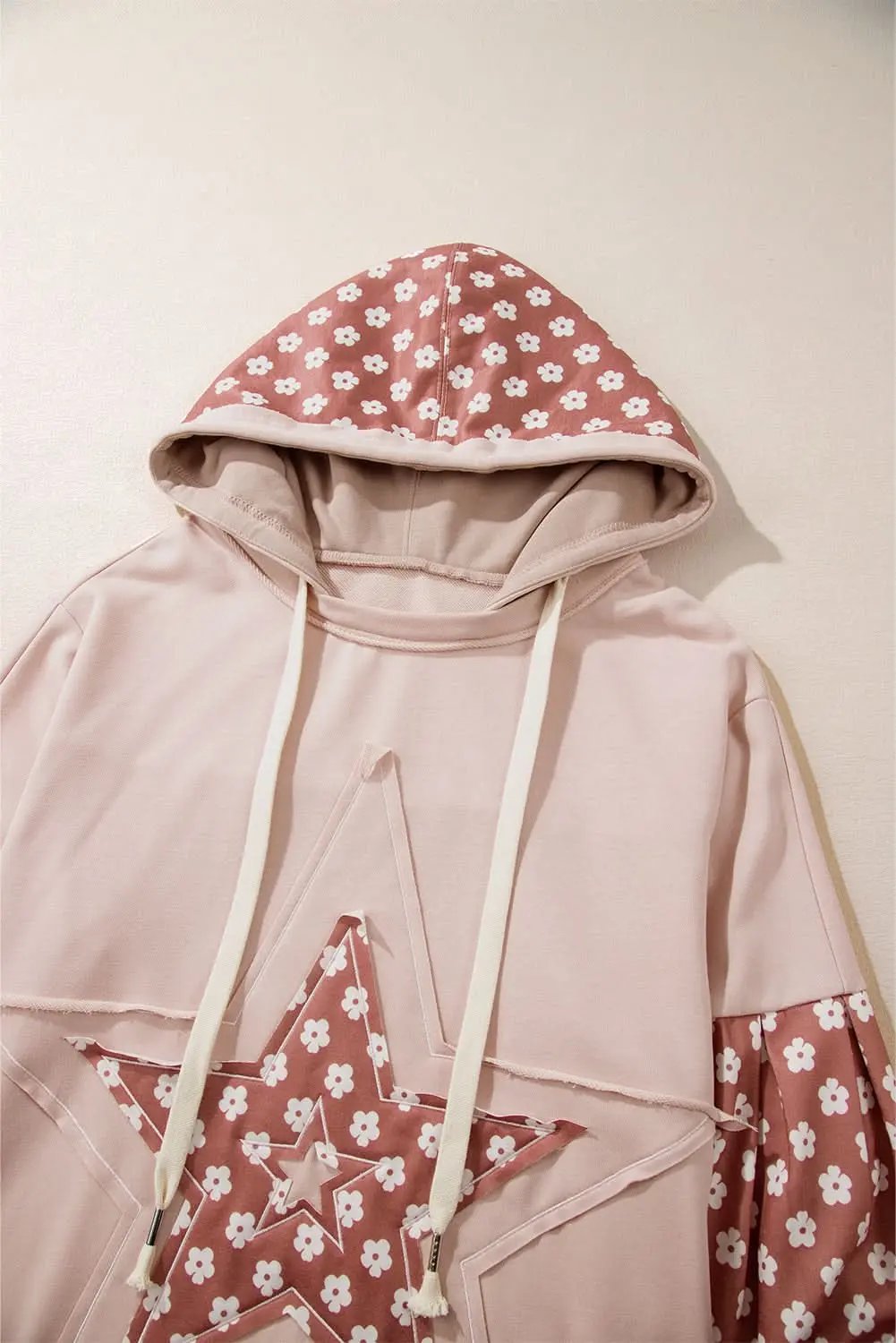 Women's Hoodie - Floral Star Patchwork - Casual Winter Top