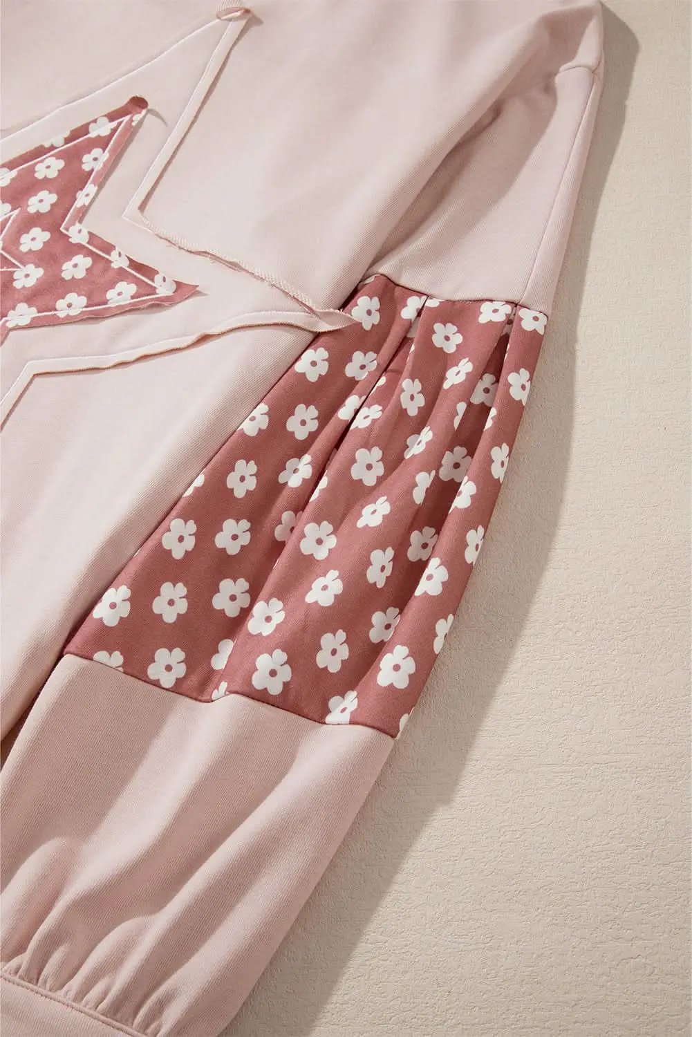 Women's Hoodie - Floral Star Patchwork - Casual Winter Top