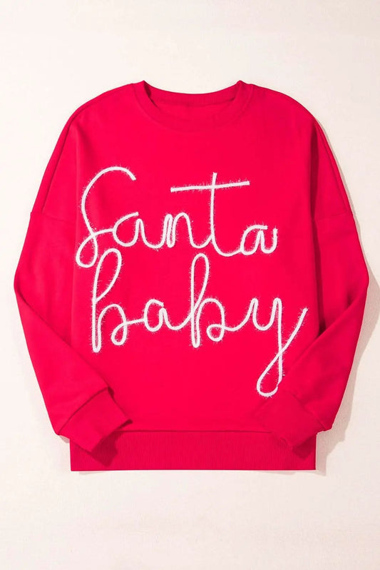 Accessories Love Salve Cozy red Santa baby sweatshirt