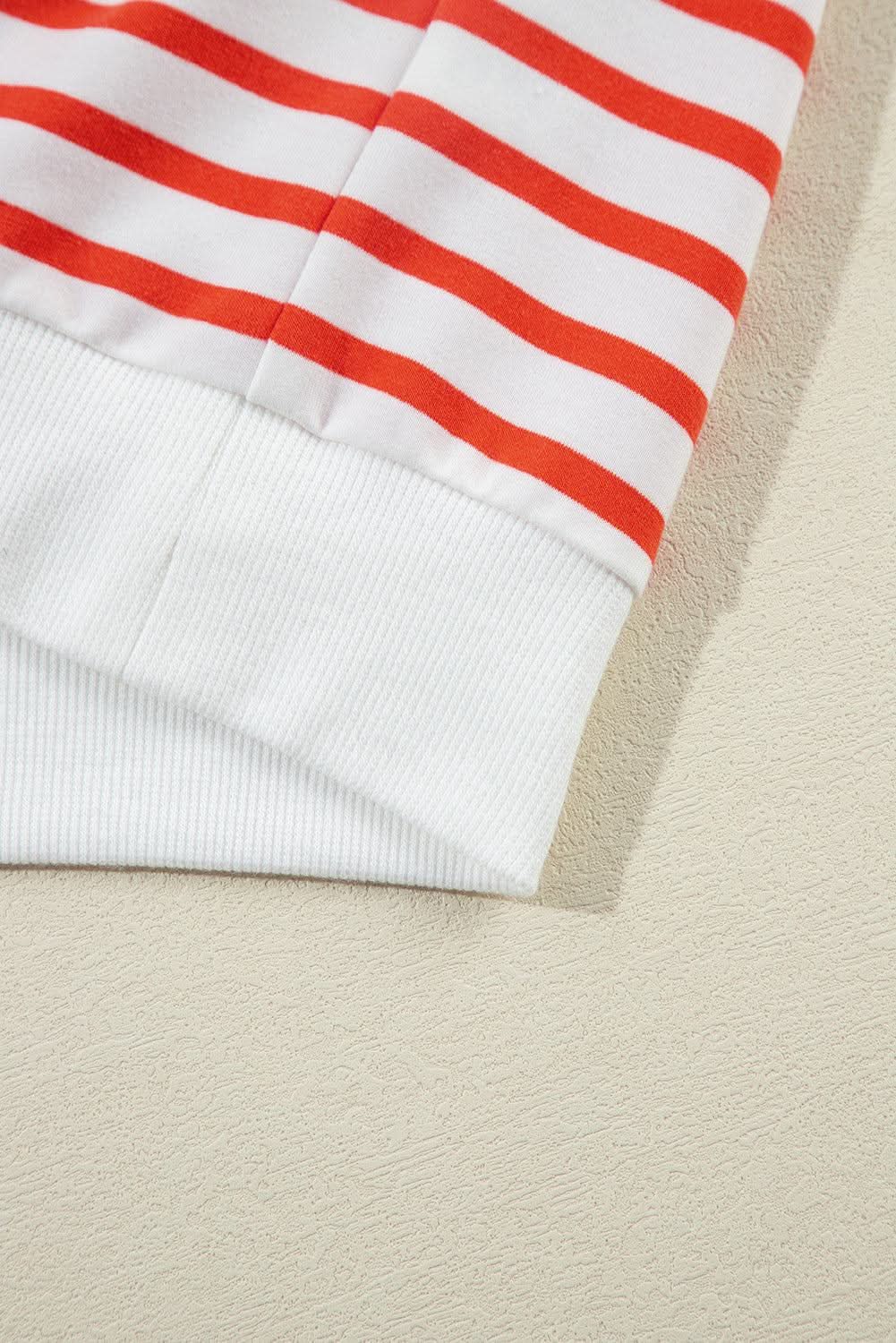 Sweatshirts & Hoodies Love Salve Chic orange stripe oversized sweatshirt