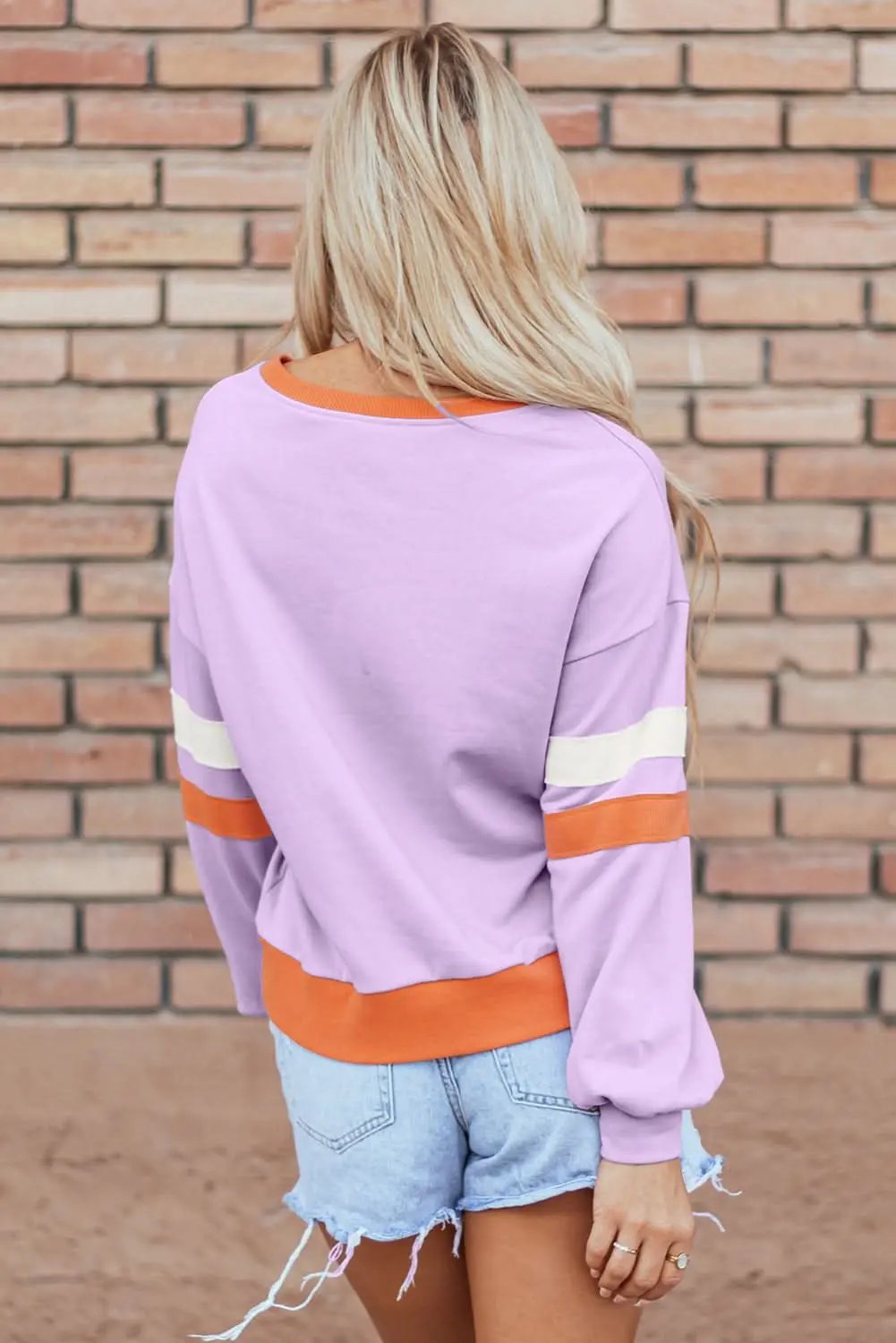 Sweaters Love Salve Orchid bouquet v-neck sweatshirt