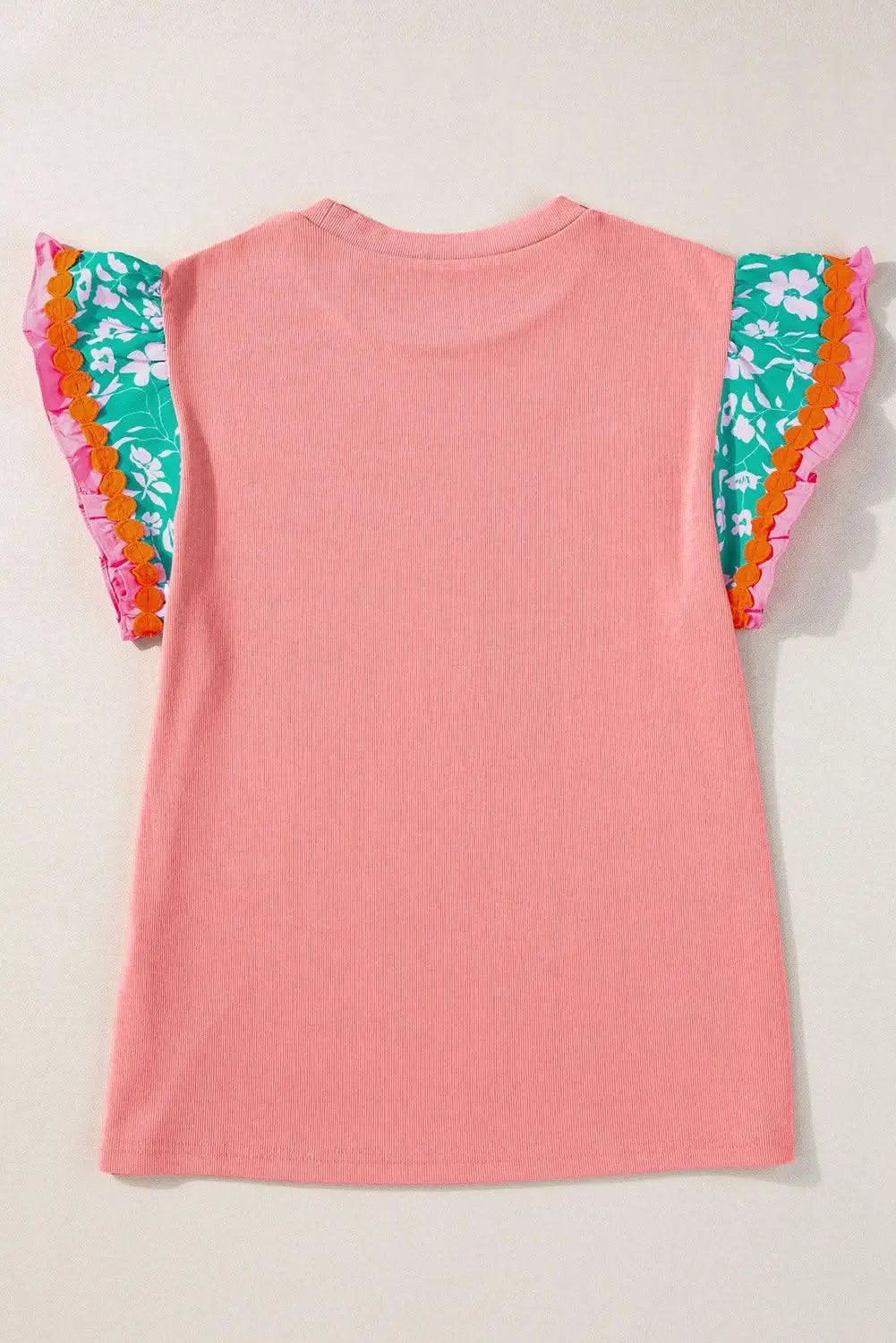 Accessories Love Salve Peach blossom floral top with ricrac